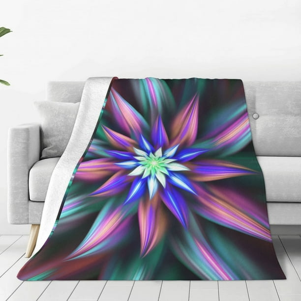 Balery Colored Abstract Manta de Felpa Suave y Acogedora – Cobija de Franela Aterciopelada para Cama, Lavable y Cálida para Sofá, Mascotas, Transpirable-60"x50"