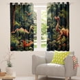 thumbnail image 5 of 3D Dinosaur Curtains & Drapes,Jungle Animal Curtains 30%-50% Blackout Dinosaur Room Decor ,Tropical Palm Leaves Curtains Dino Window Curtain 2 Panels 42"Wx63"L, 5 of 6