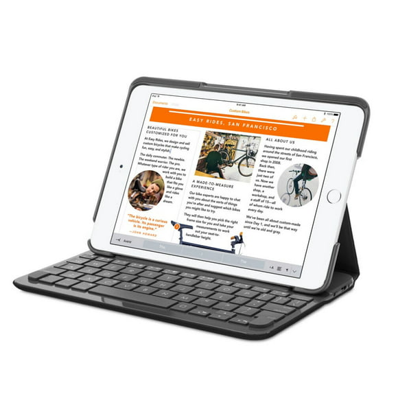 indelukke Ass Derfra Logitech Canvas Keyboard Case for iPad mini 2, and 3 Black (Open Box) -  Walmart.com