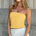 thumbnail image 2 of AherBiu Tube Tops for Women Cropped off Shoulder Sleeveless Slim Fitted Going out Top Cute Tees Shirts, 2 of 8