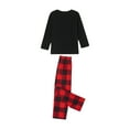 thumbnail image 5 of Elippeo Christmas Pajamas for Family, Long Sleeve Tops + Buffalo Plaid Pants Set Sleepwear Loungewear, 5 of 8