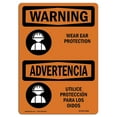 thumbnail image 1 of SignMission OS-WS-A-1218-L-12906 12 x 18 in. OSHA Warning Sign - Wear Ear Protection with Symbol Bilingual, 1 of 1