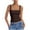Brown, variant on Women's Square Neck Sleeveless Crop Tops Comfy Double Layer Casual Slim Fit Trendy Tank Tops,White,Women's S-XL