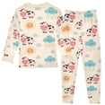 thumbnail image 2 of Cow Sun Pattern Cotton Pajamas 2 Piece Set Sleepwear Soft and Comfortable Homewear Nightwear, 2 of 7
