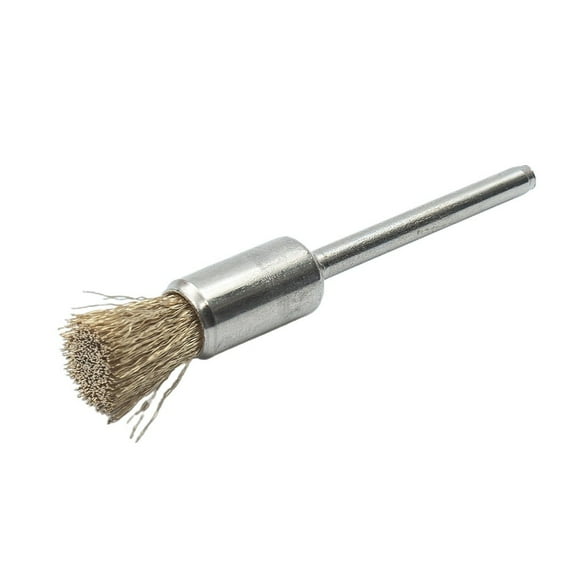 6Pcs Steel Wire Brass Mini Brush Rotary Tools Drill Polishing Grinding Wheel T-Shaped Small Brush Accessories Fangkenuo