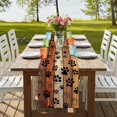 thumbnail image 4 of Table Runners 90 Inches Long Dress Scarves, Burnt Orange Brown Farmhouse Coffee/Dining/Kitchen Table Runner for Living Room, Farmhouse Dog Paw Vintage 13x90 Inch, 4 of 9
