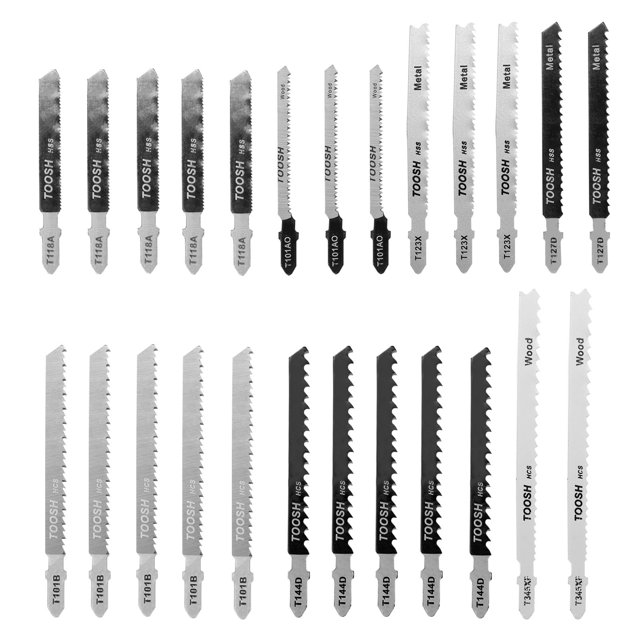 Tignapoo 25-Piece Reciprocating Saw Blade Set for Woodworking, HSS/HCS Material, High Durability, Includes 7 Sizes of Serrated Cutting Blades for Versatile Applications