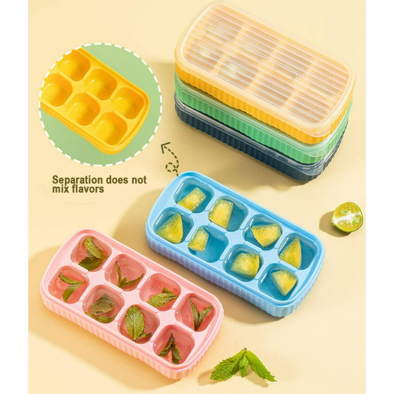 Gazdag Mini Ice Cube Trays for Freezer, Silicone Ice Cube Trays with Lid for Mini Fridge, Small Ice Cube Molds, Ice Trays with Covers for Cocktails or