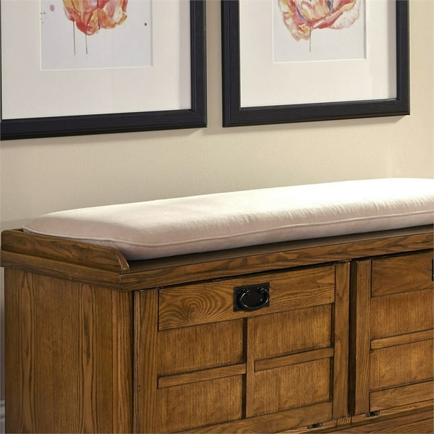 Homestyles Arts Crafts Wood Storage Bench in Brown Walmart