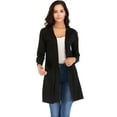 thumbnail image 5 of LELINTA Womens Knitted Maxi Open Front Cardigan with Pocket Versatile Wrap Long Sleeve Tops Black, 5 of 5