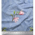 thumbnail image 1 of Soimoi Silk Fabric Animal Skin,Leaves & Pink Flower Decor Fabric Printed Yard 42 Inch Wide, 1 of 1