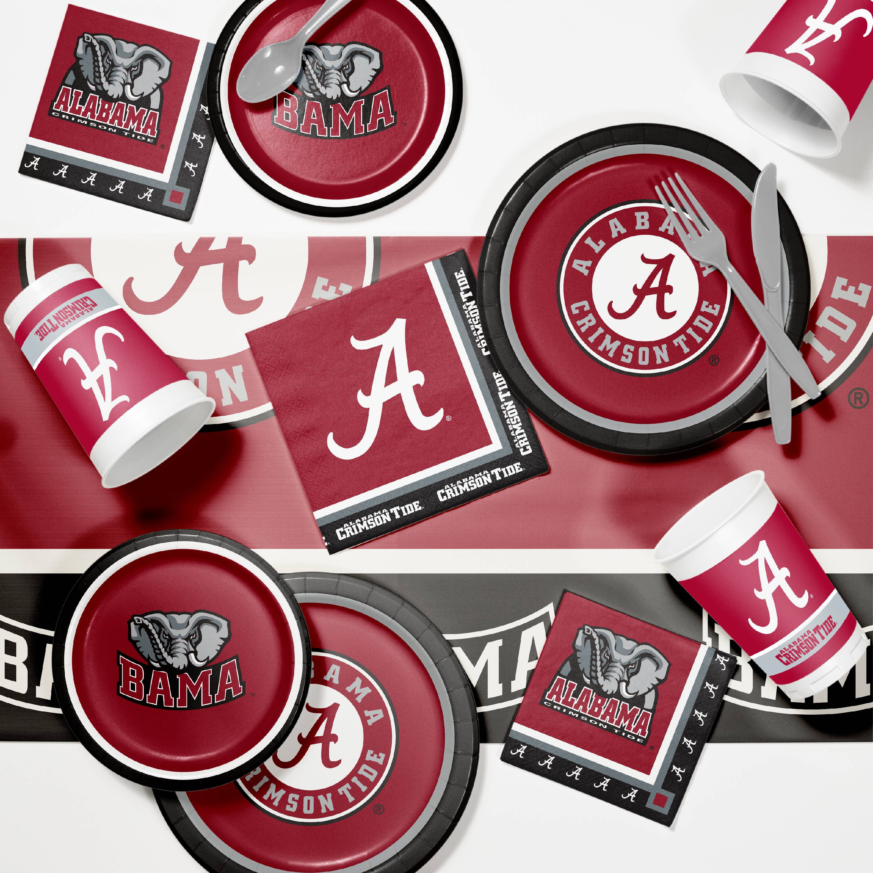 Alabama Crimson Tide 9 Inch Paper Plates 8 Pack Alabama Tableware Party Supplies 