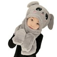 thumbnail image 1 of Gorro de invierno con bufanda, novedoso gorro de peluche con forma de animal, 1 of 5