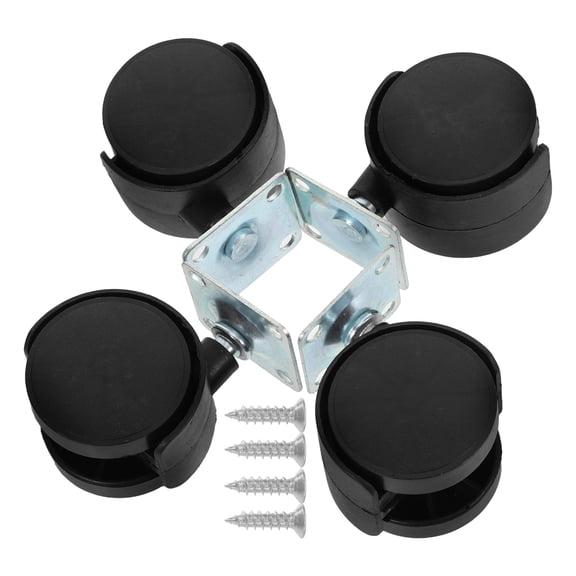 SOPOTUTU 4PCS Heavy Duty Furniture Caster Wheels Black Plastic Smooth Rolling Replacement for Home and Office Use