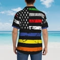 thumbnail image 4 of KLL American Flag Print Men's Hawaiian Shirt Short Sleeve Button Down Beach Shirts,XX-Large, 4 of 7