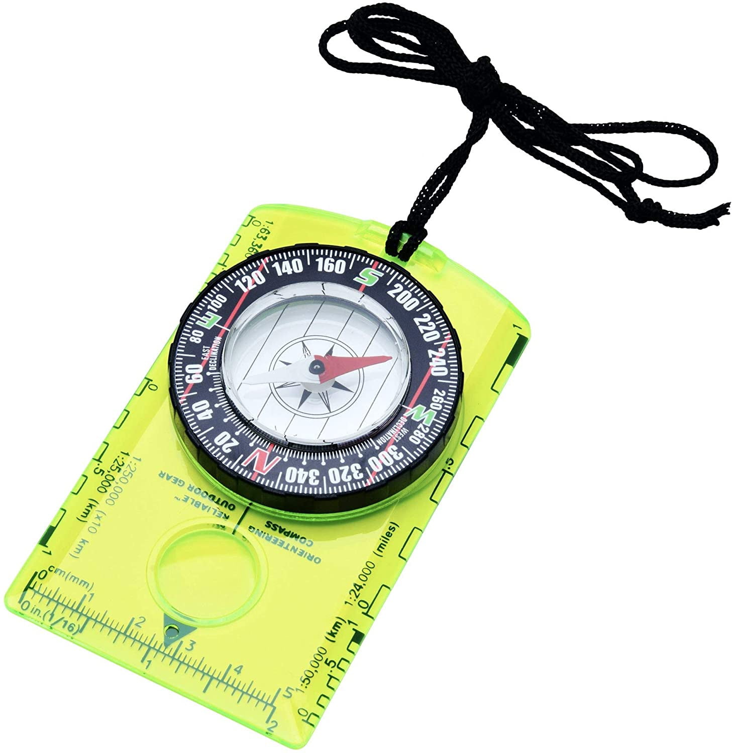 4 Set Kids Orienteering Compass with Emergency Whistles Hiking Backpacking Compass Scout Boy Waterproof Compass Gift for Map Reading Outdoor Camping 
