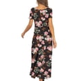 thumbnail image 4 of SMihono Robe Bohème d'Été pour Femmes Grande Taille Robes d'Été pour Femmes Robe à Manches Courtes Décontractée Fluide Asymétrique Longue Robe Maxi, 4 of 7
