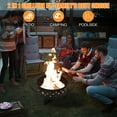 thumbnail image 3 of 2-in-1 Outdoor Fire Pit, 31" Round Metal Fire Pit, Stove Wood Burning Fire Pit with 17.7 Inch Adjustable Height Cooking Grill Grate & Poker, Ideal for Backyard Patio Beach Picnic Bonfire, 3 of 9