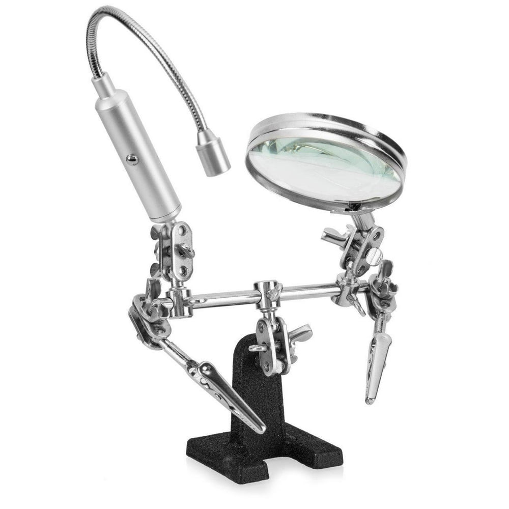 RamPro Helping Hand Magnifier Glass Stand with Flexible Neck LED