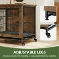thumbnail image 6 of Uforic 27" Dog Crate Furniture with Cushion & Tray, Wooden Indoor Dog Kennel End Table for Small Dogs, Rustic Brown, 6 of 9