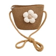 thumbnail image 4 of Zanarzt Farmer Hat for Kids Little Kids Girls Summer Straw Sun Hat Wide Brim Bowknot Floppy Beach Sun Hat and Straw Bag Khaki,One Size, 4 of 8