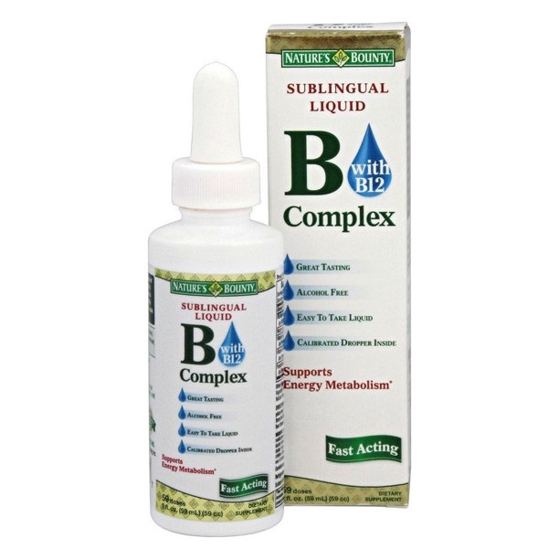 2 Pack Nature's Bounty Vitamin B Complex Sublingual Liquid 2 Oz Each