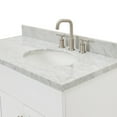 thumbnail image 3 of Ariel Hamlet 43 In. Right Offset Oval Sink Vanity With 1.5 In. Carrara White Countertop In White, 3 of 11