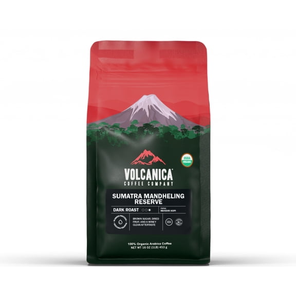Volcanica Coffee Sumatran Dark Roast Coffee, Mandheling Reserve, USDA Organic - 5 lb. Bag - save 5% / Whole Bean