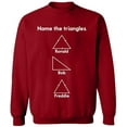 thumbnail image 2 of OXI Crewneck Sweatshirt - Name The Triangle Ronald, Basic Casual Sweatshirts for Men's and Women Fleece Sweatshirt Long Sleeve - Antiquee Cherry Small, 2 of 2