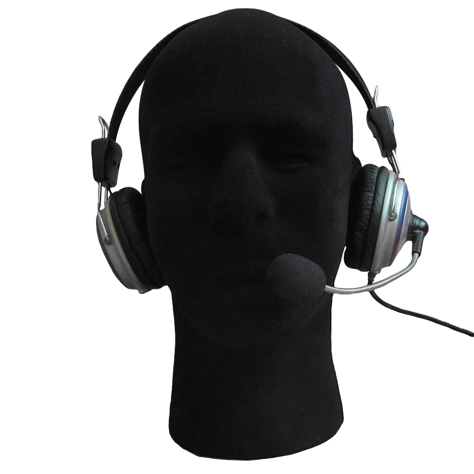 Dengjunhu 2 Pcs Mannequin Head Stand Model, Foam Black Velvet Male Wigs Display Model, Mannequin Manikin Head for Wig, Hat, Glasses