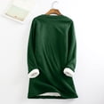 thumbnail image 4 of Kcodviy Hauts d'Automne pour Femmes Veste de Noël sous-Vêtement Femme Col Rond Uni Chandails en Molleton Femmes Chandails à Capuchon Couleur Chaud Manches Longues Polaire Duveteux Décontracté Coupe Ajustée Boho Chandails à Capuchon Femmes Chemises Amples, 4 of 7