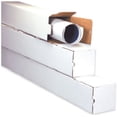 thumbnail image 2 of Square Mailing Tubes White Corrugated Poster Document Storage Shipping Tube Box, 2 of 2