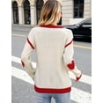 thumbnail image 4 of Sweaters for Women Heart Print Valentines Day Crewneck Color Block Knitted Pullover Sweaters Warm Long Sleeve Jumper Tops Alsol Lamesa, 4 of 6