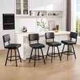 thumbnail image 4 of Zesthouse 26.6" Swivel Bar Stools Set of 2, Modern Counter Height Stools with Solid Back & Metal Base, PU Leather Upholstered Barstools for Kitchen Island, Black, 4 of 10