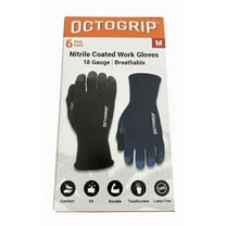 Octogrip Nitrile Coated Work Gloves, 6 Pairs (Medium)