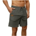 thumbnail image 2 of LADIGASU Men Casual Solid Shorts With Pocket Elastic Waist Shoort Pants, 2 of 6