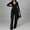 Black, variant on Womens Fashion Casual Long Sleeve V Neck Irregular Two Piece Set Work Suit Women Interview Outfits Women Suits Dressy Pant Suits Two Piece Leather Suit Lady Pant Suits Womens High Waist Ruffle Overlay