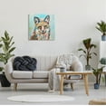 thumbnail image 2 of Modern Fox Blue Accent Animal Animals & Insects Painting Gallery Wrapped Canvas Print Wall Art, 2 of 7