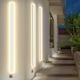 thumbnail image 6 of Outdoor Wall Lights, Long Outdoor Modern Led Wall Light, Waterproof Ip65 Warm/RGB 110v Outdoor Garage Lights Wall Mount Frosted White Acrylic Exterior Light Fixture for Patio (2pack-White, 60in), 6 of 13