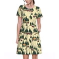 thumbnail image 1 of Vsdgher Camping Caravan 1 pour Femmes Été 2025 Décontracté Robes Midi Maxi Légères Manches Courtes Col Rond Robe de Plage, 1 of 6