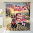 thumbnail image 3 of Be My Valentine's Scottish Terrier Truck Full of Love Flower Balloon Shower Curtain Scottie Dog Lover Gifts Waterproof Bathroom Bathtub Curtain - 02029, 3 of 5