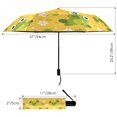 thumbnail image 3 of Green Frogs and Flowers Compact Sun Umbrella Windproof Travel Umbrellas for Rain Strong Portable UV Protection, 3 of 8