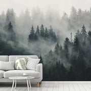 Wall Mural Foggy Forest Removable Self-Adhesive Wallpaper Wall Decoration for Bedroom Living Room - 100x144 inches
