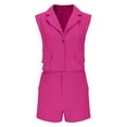 thumbnail image 3 of Women's Blazer Two Piece Outfit Casual Sleeveless Vest and Shorts Set Summer 2025 Casual Business Clothes, 3 of 8