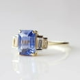 thumbnail image 2 of Emerald Cut Sapphire Cocktail Ring Women's Solitaire Engagement 14k Gold Plated Jewelry for Special Occasions, 2 of 3