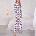 thumbnail image 3 of Lsque Orchids Flowers Pattern Long Sleeve Pajama Set for Women - Soft 2-Piece Sleepwear and Loungewear Set with Pockets, Comfy Nightwear-XX-Large, 3 of 7