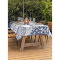 thumbnail image 3 of Outdoor Tablecloth with Umbrella Hole for Patio/Picnic/Party/Camping, Purple Blue Compass Waterproof Table Cloth Rectangle Table Cover Washable, Vintage Nautical Summer Ocean Shell (60"x 120"), 3 of 8