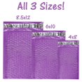 thumbnail image 4 of 30 Assorted, 4x8, 6x10, 8x12 Inch Colored Poly Bubble Mailers, All 3 Sizes, Self Sealing Padded Envelopes with Kiss Lip Stickers (Purple), 4 of 4