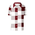 thumbnail image 4 of QUNYINEY Collared Womens Button Down Shirts Casual Plaid Short Sleeve Blouses Loose Office Women's Blouse, 4 of 4