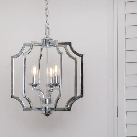 3 Light Geometric Square Metal Three Light Chandelier Ceiling Fixture